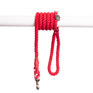 
            
                Load image into Gallery viewer, Doodle Couture, New York - The Lead Natural Rope Dog Leash - Hudson Yards Red  Image
            
        