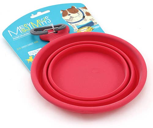 Messy Mutts Silicone Collapsible Bowl Red Image