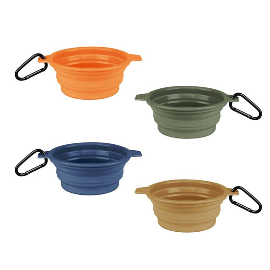 Load image into Gallery viewer, Tilley + Me - Desert Tones Travel Collapsible Pet Bowl with Carabiner Clip  Image
