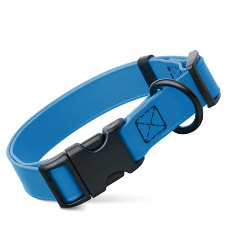
            
                Load image into Gallery viewer, Dog Bar Super Soft Rubber Waterproof Collars with Quick Release Clip Cerulean Blue Image
            
        