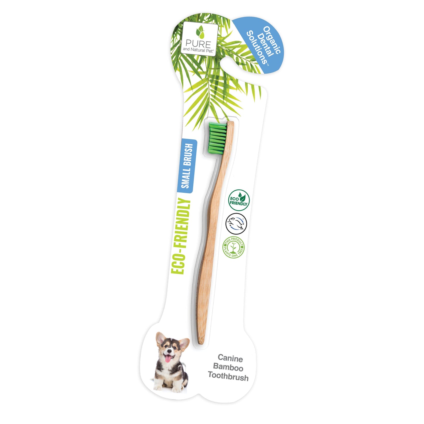 Pure and Natural Pet - Organic Dental Bamboo Toothbrush for Dogs - Small  Image