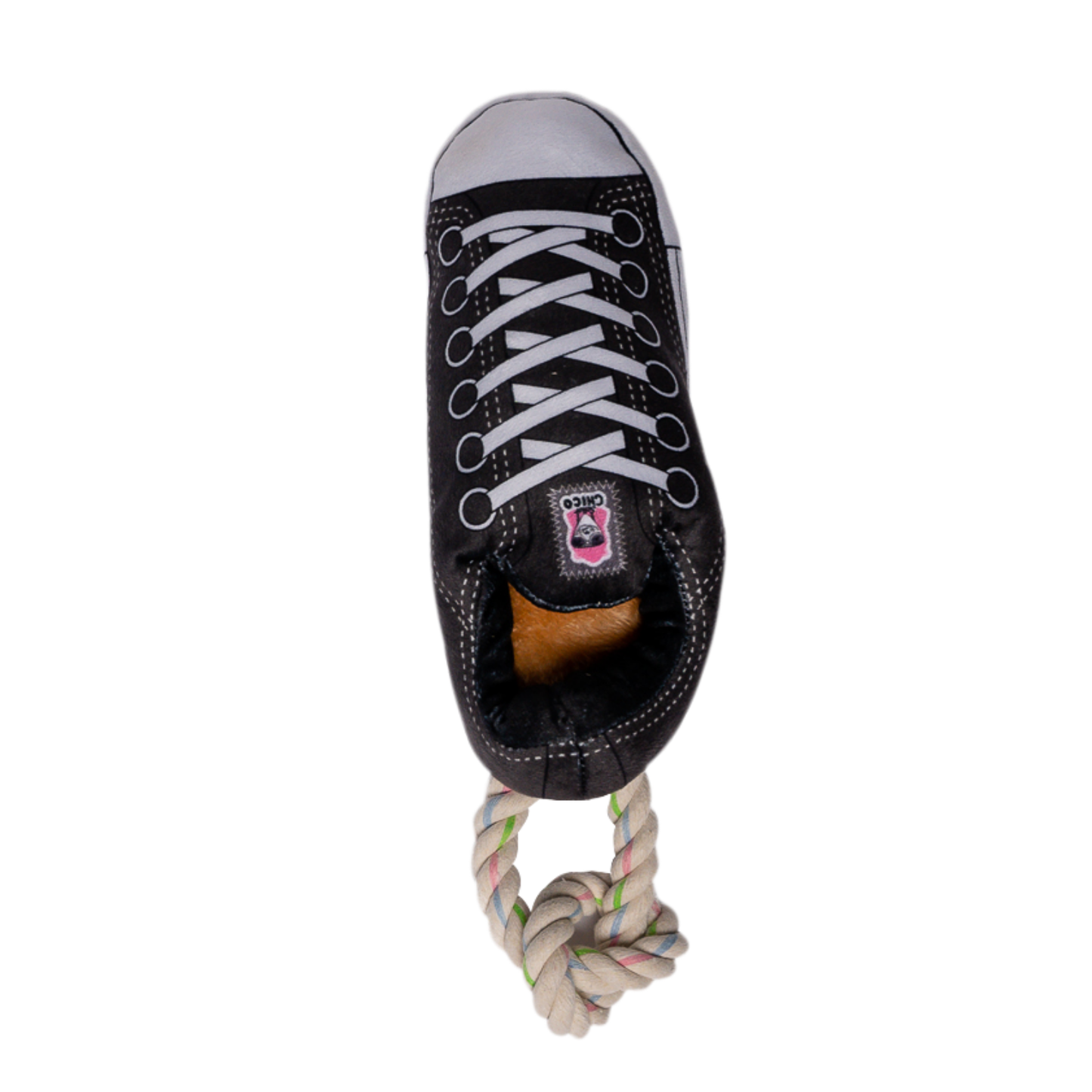 Load image into Gallery viewer, Jojo Modern Pets - Squeaking Comfort Plush Sneaker Dog Toy - Black  Image
