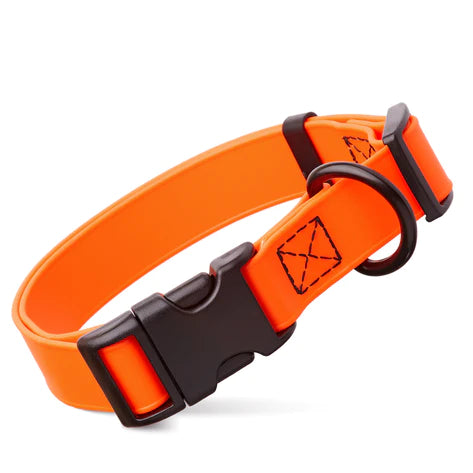 Load image into Gallery viewer, Dog Bar Super Soft Rubber Waterproof Collars with Quick Release Clip Hunter Orange Image
