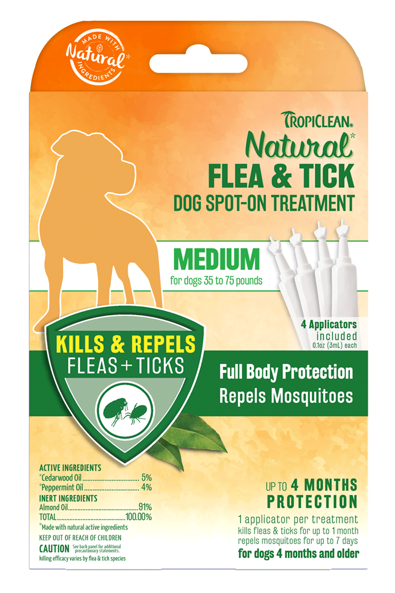 Tropiclean Natural Flea & Tick Spot On Treatment for Dogs  Image