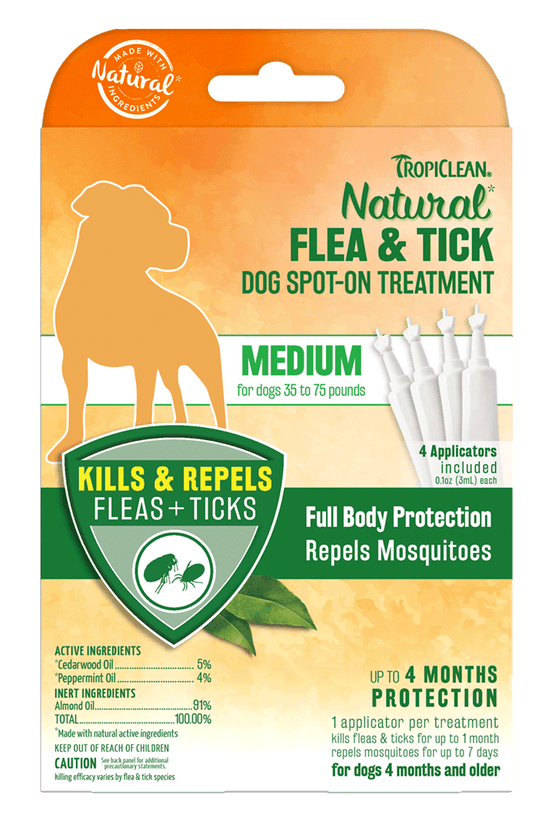 Tropiclean Natural Flea & Tick Spot On Treatment for Dogs  Image